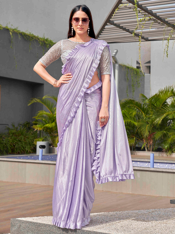 Tikhi Imli Lavender Embellished Saree - Distacart