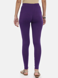 Thumbnail for Souchii Violet Solid Ankle-Length Leggings - Distacart