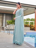 Thumbnail for Tikhi Imli Woven Design Satin Ready to Wear Saree - Distacart