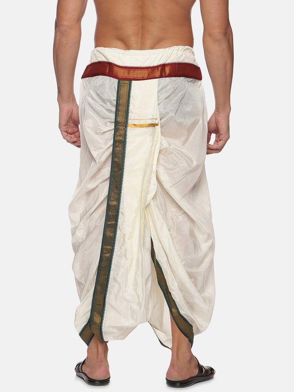 Sethukrishna Men Cream Solid Dhoti Pant - Distacart
