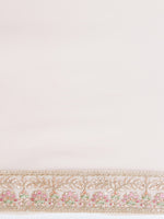 Thumbnail for Soch Peach-Coloured & Green Floral Sequinned Pure Georgette Saree - Distacart