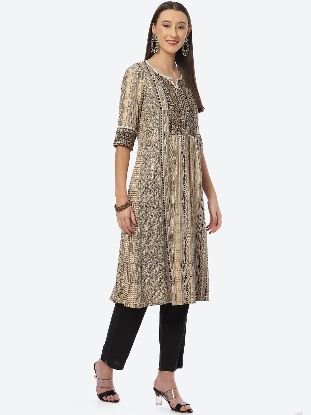 Biba Geometric Printed Kurta - Distacart