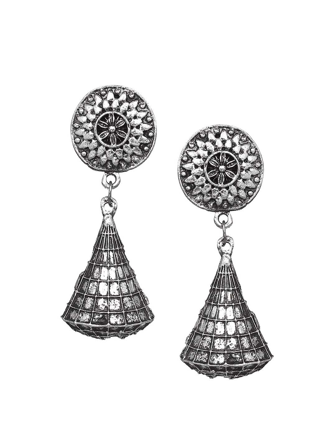 Cardinal Silver-Toned Oxidised Women Jewellery Set - Distacart