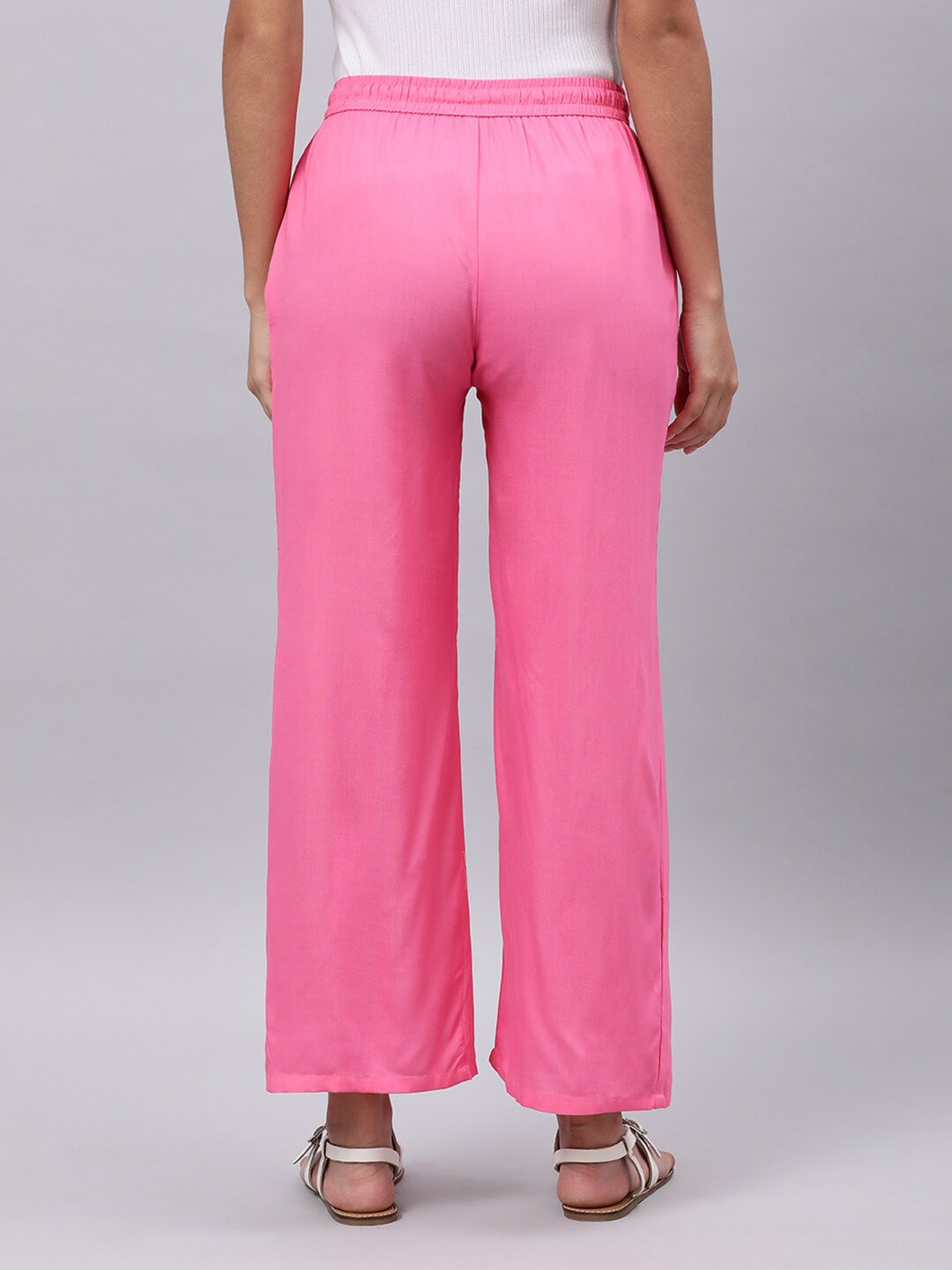 Souchii Pink Liva Palazzos - Distacart
