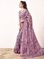 Thumbnail for Kalini Floral Printed Zari Saree - Distacart