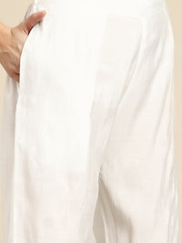 Thumbnail for Sangria Ethnic Motifs Yoke Design Regular Thread Work Kurta with Trousers & With Dupatta - Distacart