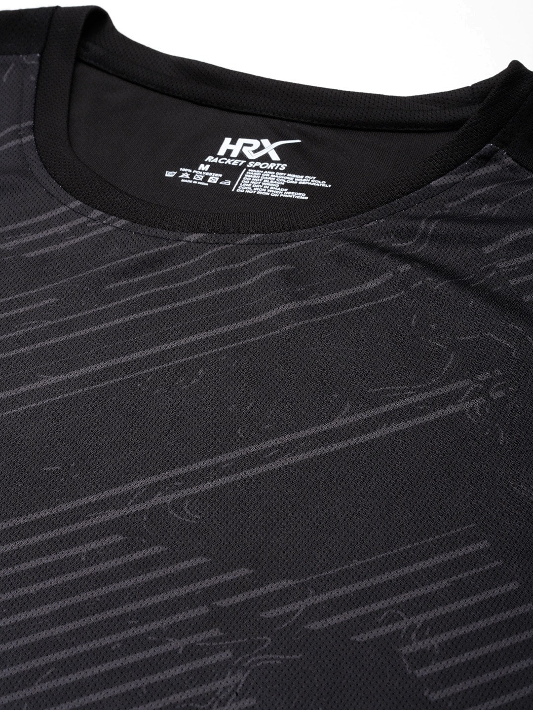 HRX by Hrithik Roshan Geometric Printed Regular Fit Rapid-Dry Racket Sport T-shirt - Distacart
