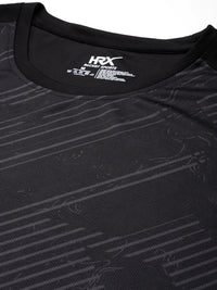 Thumbnail for HRX by Hrithik Roshan Geometric Printed Regular Fit Rapid-Dry Racket Sport T-shirt - Distacart