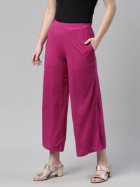 Thumbnail for Souchii Purple Knitted Ethnic Palazzos - Distacart