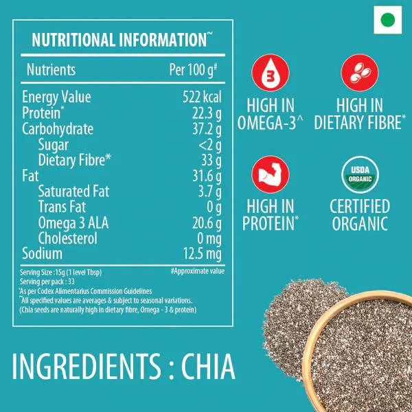 Bagrry's Organic Chia Seeds - Distacart