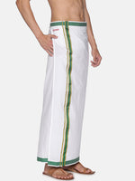 Thumbnail for Sethukrishna White Solid Cotton Readymade Dhoti For Men - Distacart