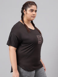 Thumbnail for MKH Plus Size Typography Printed Relaxed Fit Dri-FIT Sports T-shirt - Distacart