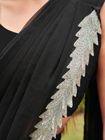 Thumbnail for Tikhi Imli Black Beads and Stones Saree - Distacart