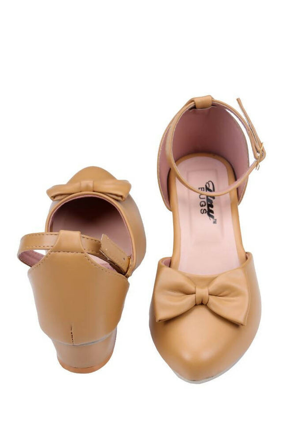 Tiny Bugs Girls Bow Embellished Ballerinas - Tan - Distacart