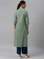 Thumbnail for Khushal K Women Chevron Printed Kurta with Trousers - Distacart