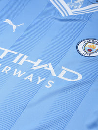 Thumbnail for Puma Printed Manchester City 23/24 Home Jersey Drycell V-Neck Football T-shirt - Distacart