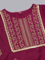 Thumbnail for Kalini Women Yoke Design Mirror Work Kurta with Trouser & With Dupatta Set - Distacart