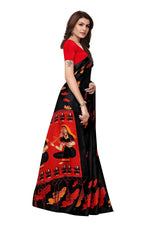 Thumbnail for Vamika Black & Red Kalamkari With Jhalar Khadi Silk Saree