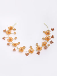 Thumbnail for Panash Women Gold-Toned & Yellow Beaded Tiara - Distacart