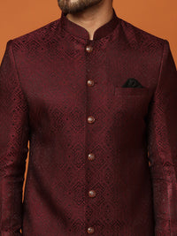 Thumbnail for KISAH Self-Design Cotton Sherwani Set - Distacart