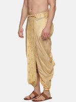 Thumbnail for Sethukrishna Gold-Coloured Embroidered Dhoti Pant For Men - Distacart