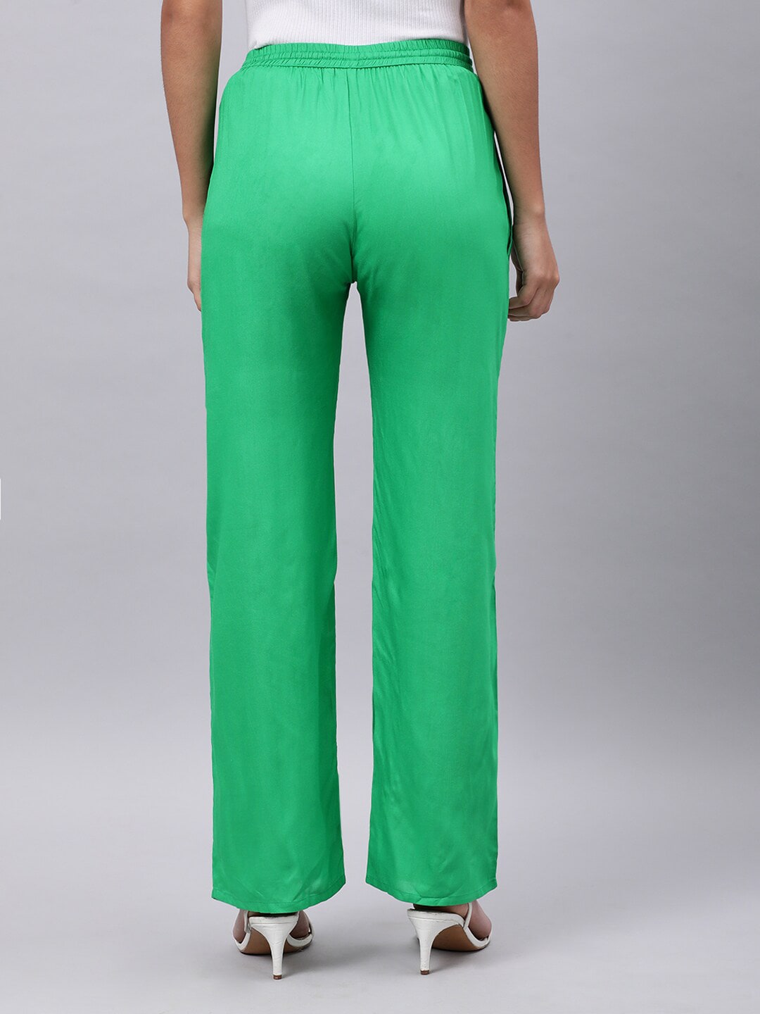 Souchii Green Liva Palazzos - Distacart