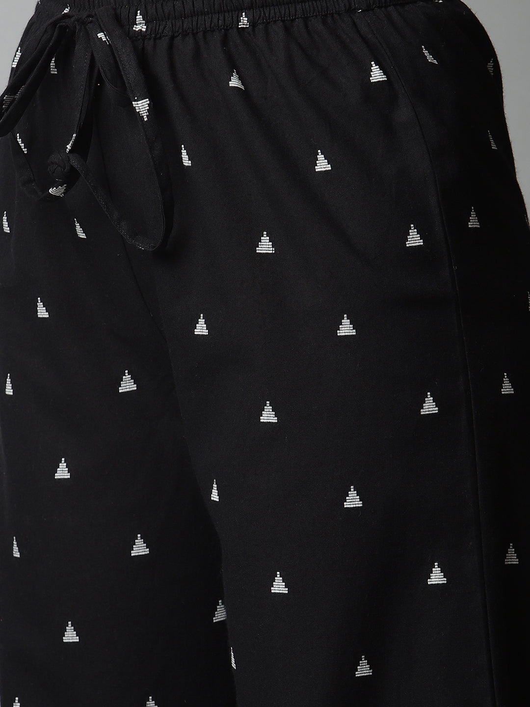Biba Women Grey Melange & Black Solid Kurta with Palazzos - Distacart