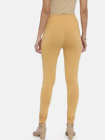 Thumbnail for Souchii Beige Solid Slim-Fit Churidar-Length Leggings - Distacart