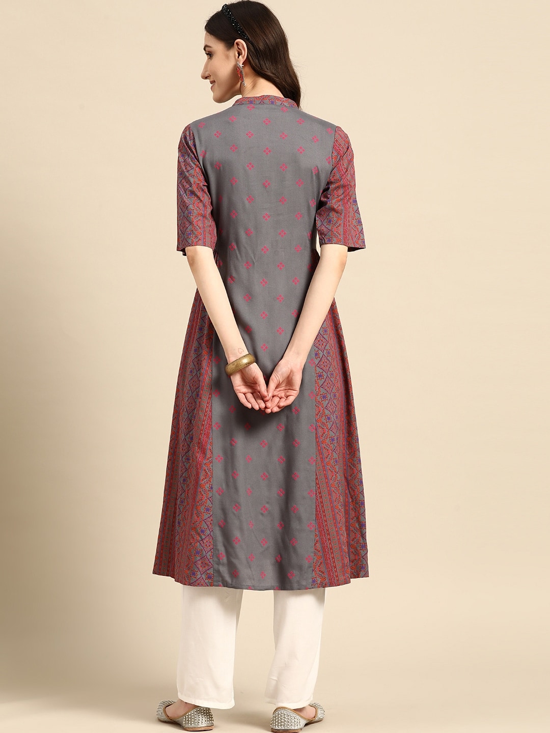 Sangria Ethnic Motifs Print Kurta - Distacart