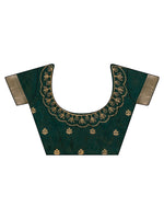 Thumbnail for Tikhi Imli Olive Floral Embroidered Zari Organza Saree - Distacart