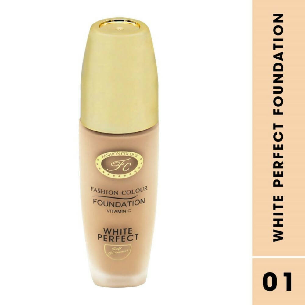 Fashion Colour White Perfect Vitamin C Foundation-01 Pearl White (Fair Skin Tone) - Distacart