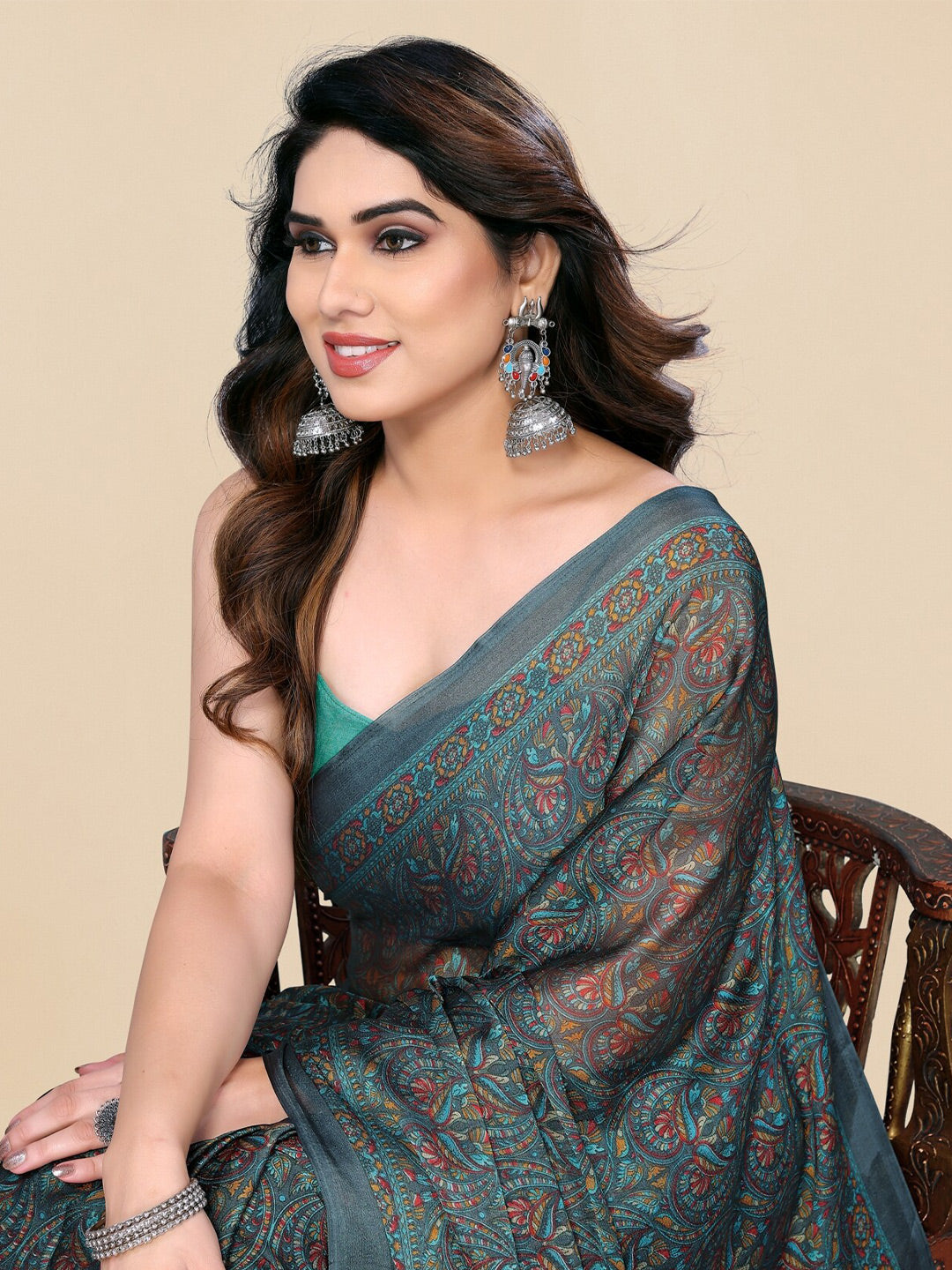 Kalini Kalamkari Printed Saree - Distacart