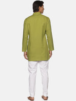 Thumbnail for Sethukrishna Men Green Pure Cotton Kurta with Pyjamas - Distacart