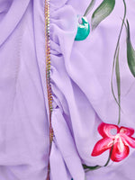 Thumbnail for Tikhi Imli Printed Ruffle Saree With Mirror Embroidered Work Blouse - Distacart