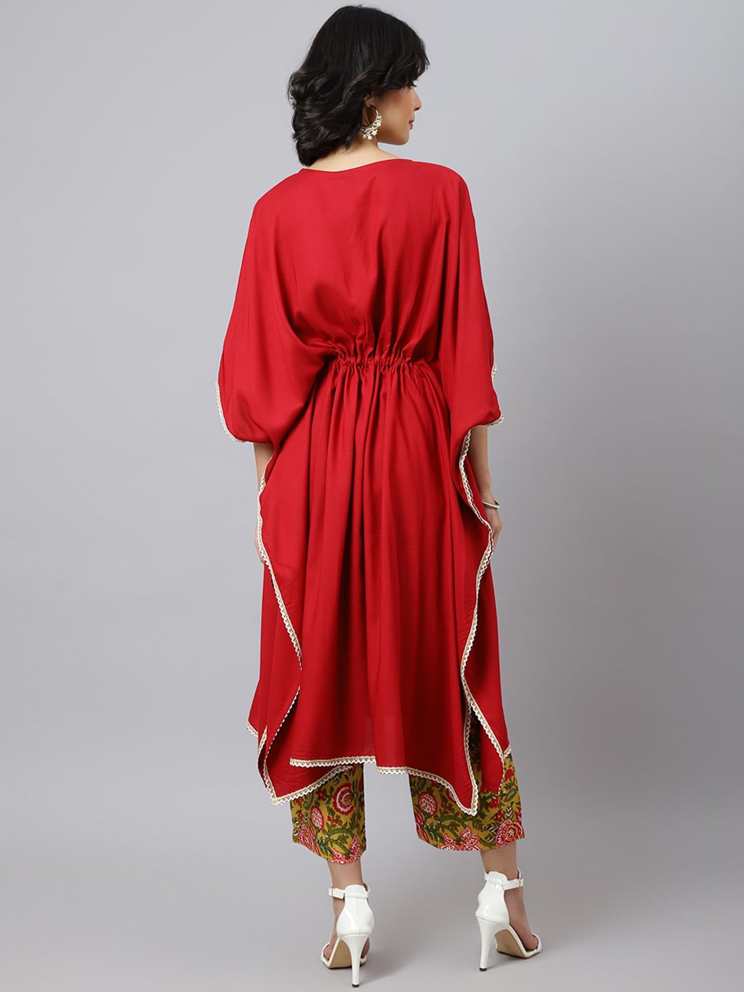 Khushal K Women Gotta Patti Kaftan Kurta with Trousers - Distacart