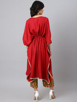 Thumbnail for Khushal K Women Gotta Patti Kaftan Kurta with Trousers - Distacart