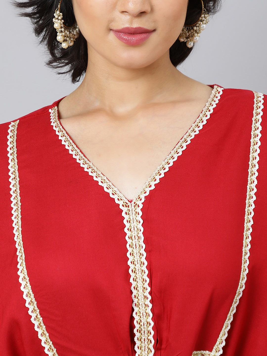 Khushal K Women Gotta Patti Kaftan Kurta with Trousers - Distacart