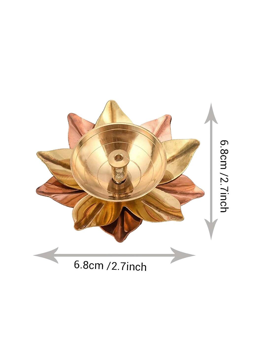 Tied Ribbons Gold-toned & Rose Gold-Toned 4 Pieces Antique Lotus Akhand Brass Diyas - Distacart