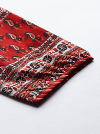 Thumbnail for Biba Women Maroon & Off-White Ethnic Motif Print Straight Kurta - Distacart