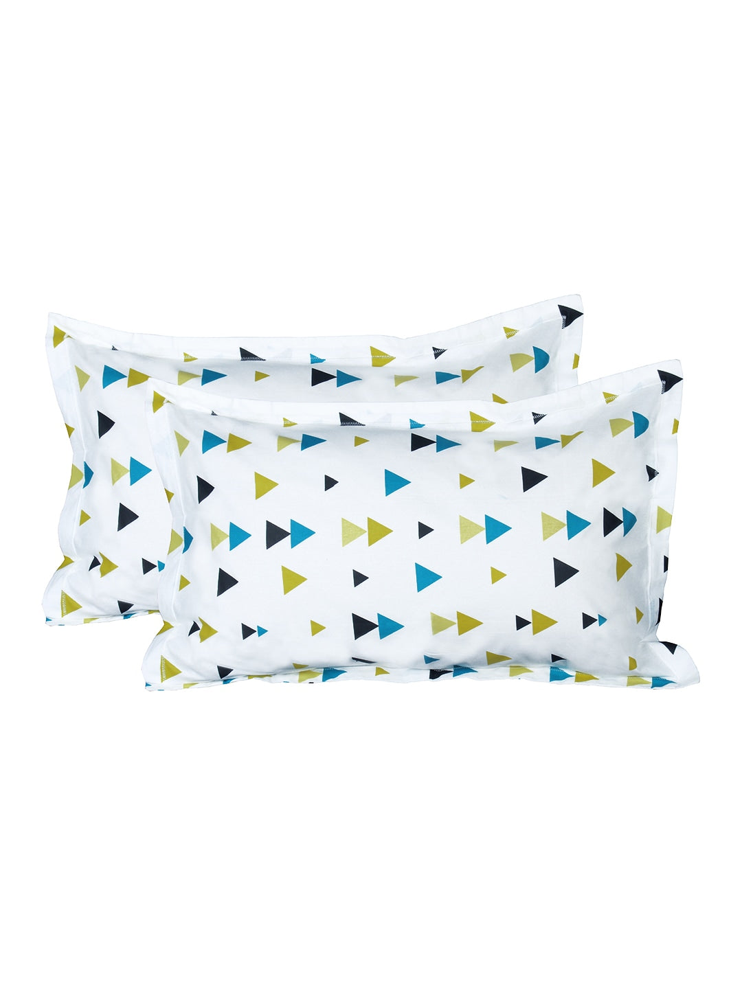 Story@home Ventura Green Geometric 152 TC Cotton Queen Bedsheet With 2 Pillow Covers - Distacart