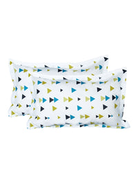 Thumbnail for Story@home Ventura Green Geometric 152 TC Cotton Queen Bedsheet With 2 Pillow Covers - Distacart
