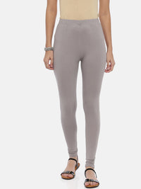 Thumbnail for Souchii Women Grey Solid Slim-Fit Churidar-Length Leggings - Distacart