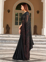 Thumbnail for Tikhi Imli Sequinned Satin Heavy Work Saree - Distacart