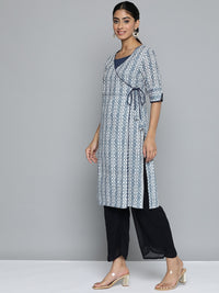 Thumbnail for HERE&NOW Printed Wrap Designed Layered Kurta - Distacart