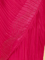 Thumbnail for Soch Pink & Silver-Toned Beads and Stones Saree - Distacart