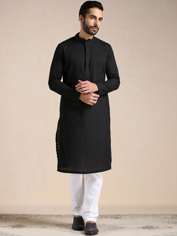 Manyavar Men Embroidered Kurta with Pyjamas - Distacart