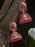 Thumbnail for Gold-Plated Alloy Designer Brass Jhumki Earrings - The Pari - Distacart