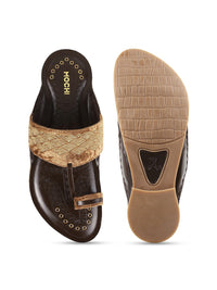Thumbnail for Mochi Men Brown Brown Embellished Comfort Sandals - Distacart