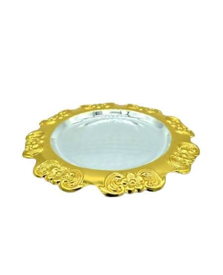 Puja N Pujari Gold & Silver Plated Craft Design Pooja Thali Set