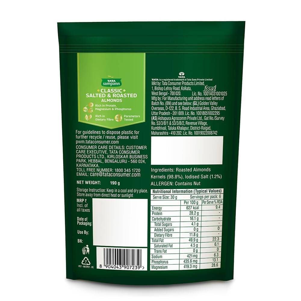 Tata Sampann Classic Salted & Roasted Almonds - Distacart